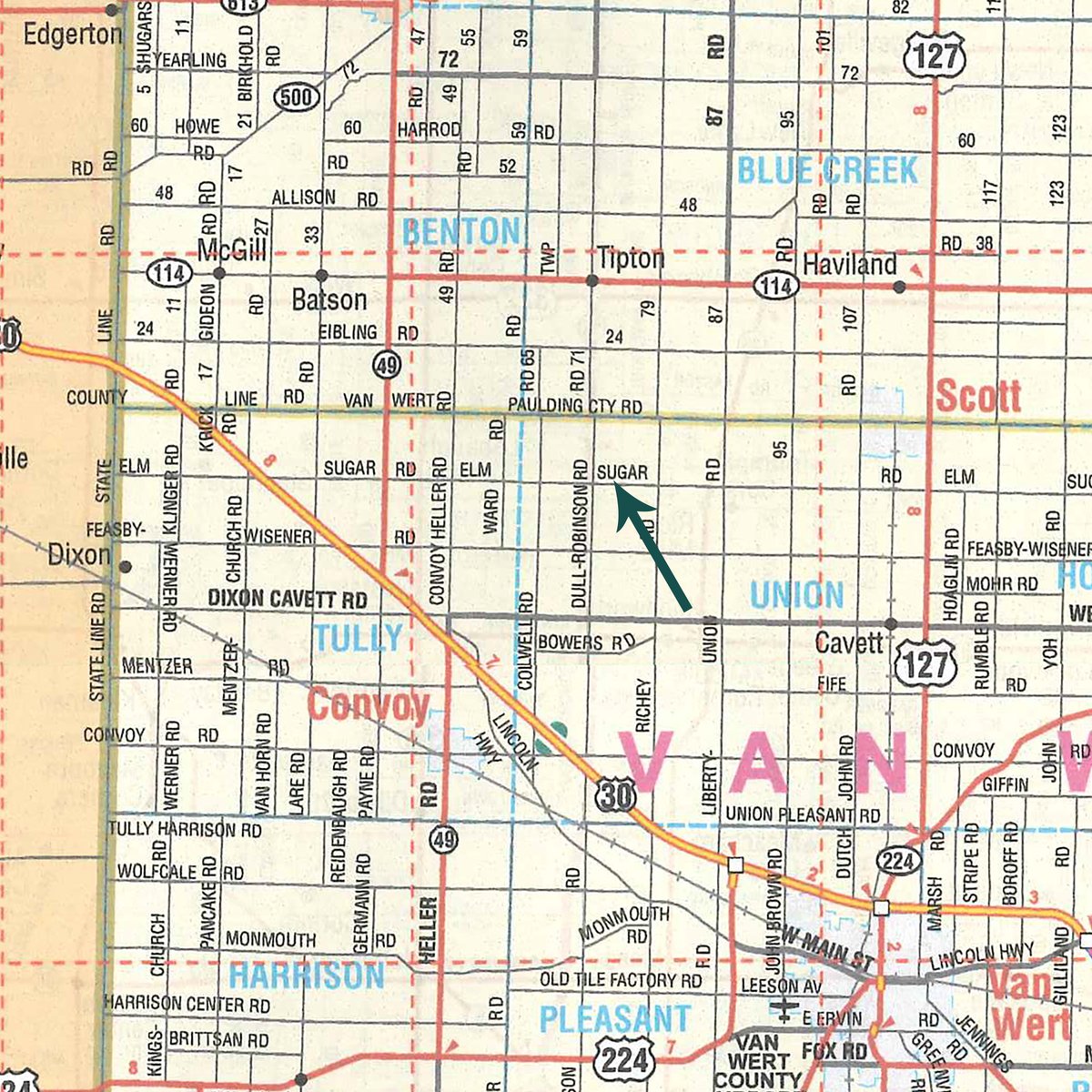 Area map - FARM EQUIPMENT AUCTION IN VAN WERT COUNTY, OHIO